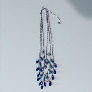 Elegant Blue and Green Teardrop Necklace